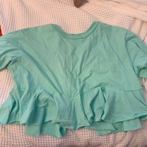 cropped shirt with ruffles